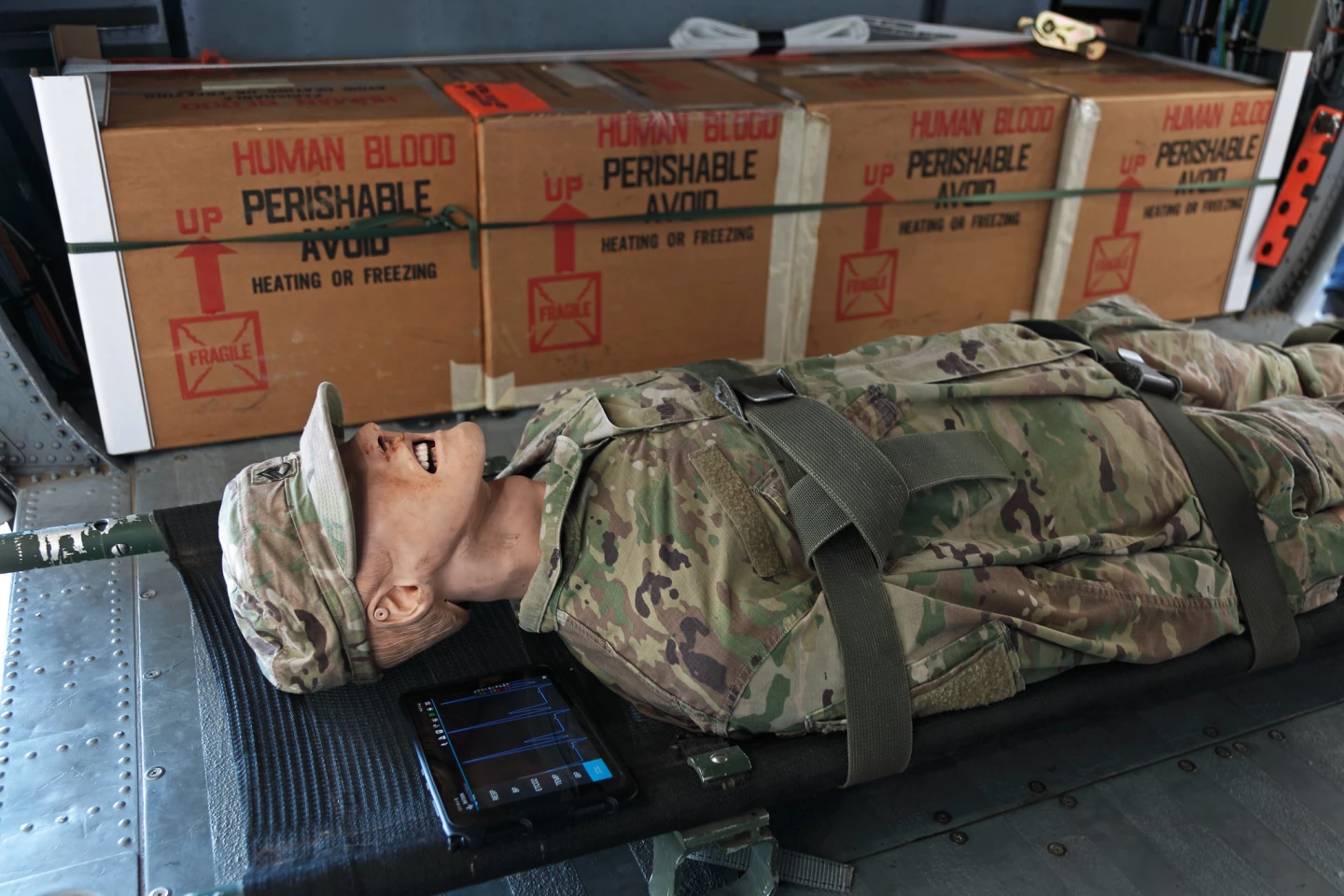 The Black Hawk "rescued" a simulated casualty
