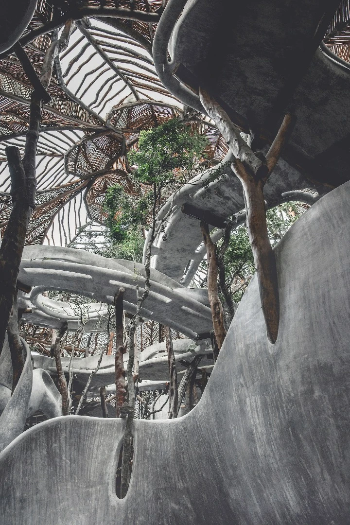 "The construction process is mindful of the carbon footprint and not a single tree has been cut to make space for the buildings, instead the structures embrace the existing vegetation," adds Roth