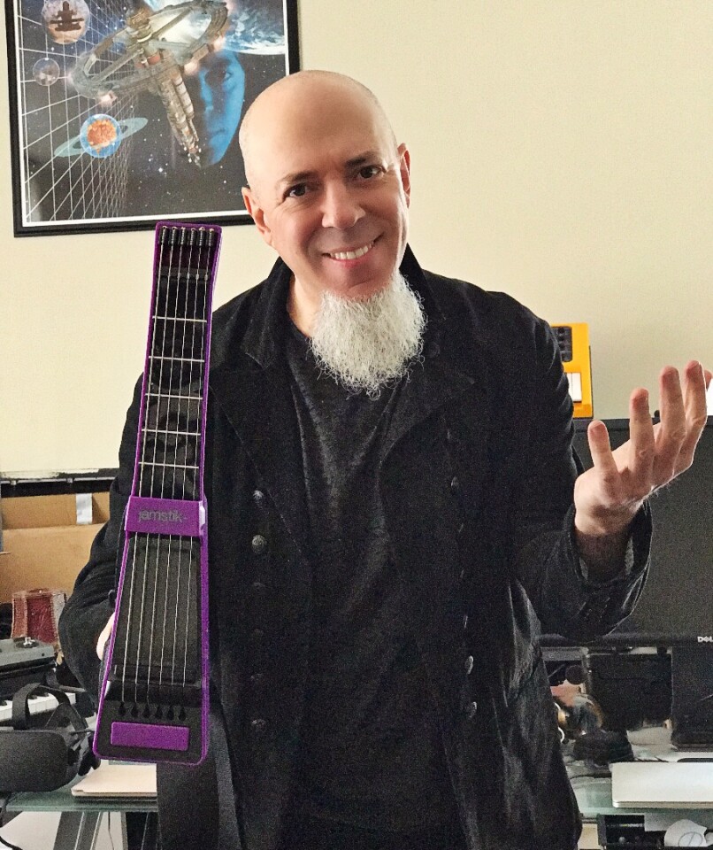 Dream Theater's Jordan Rudess with the jamstik+, which now has direct support in his award winning GeoShred virtual guitar and effects app