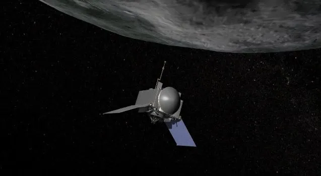 OSIRIS-REx spacecraft at asteroid Bennu (Image: NASA/GSFC/UA)