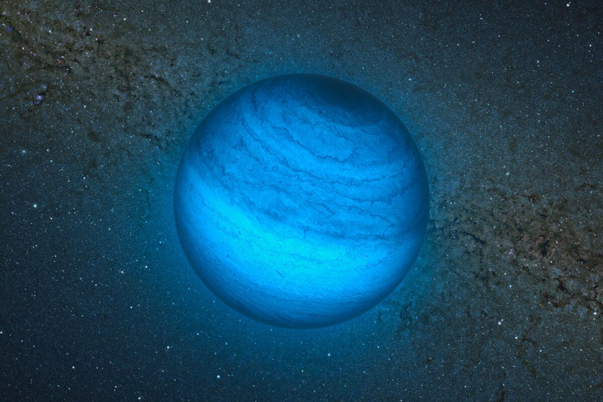 Artist’s impression of CFBDSIR2149, the rogue planet wandering through space roughly 100 light years from our solar system (Image: ESO/L. Calçada/P. Delorme/Nick Risinger (skysurvey.org)/R. Saito/VVV Consortium)