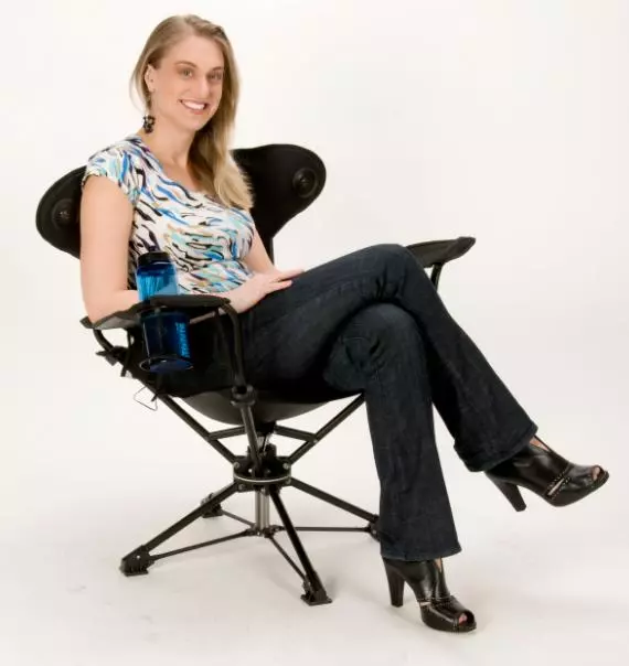 The Revolve includes an integrated mesh beverage holder