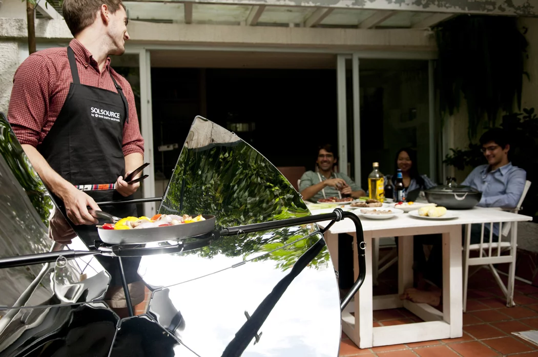 The Solsource cooker bears some resemblance to a satellite dish