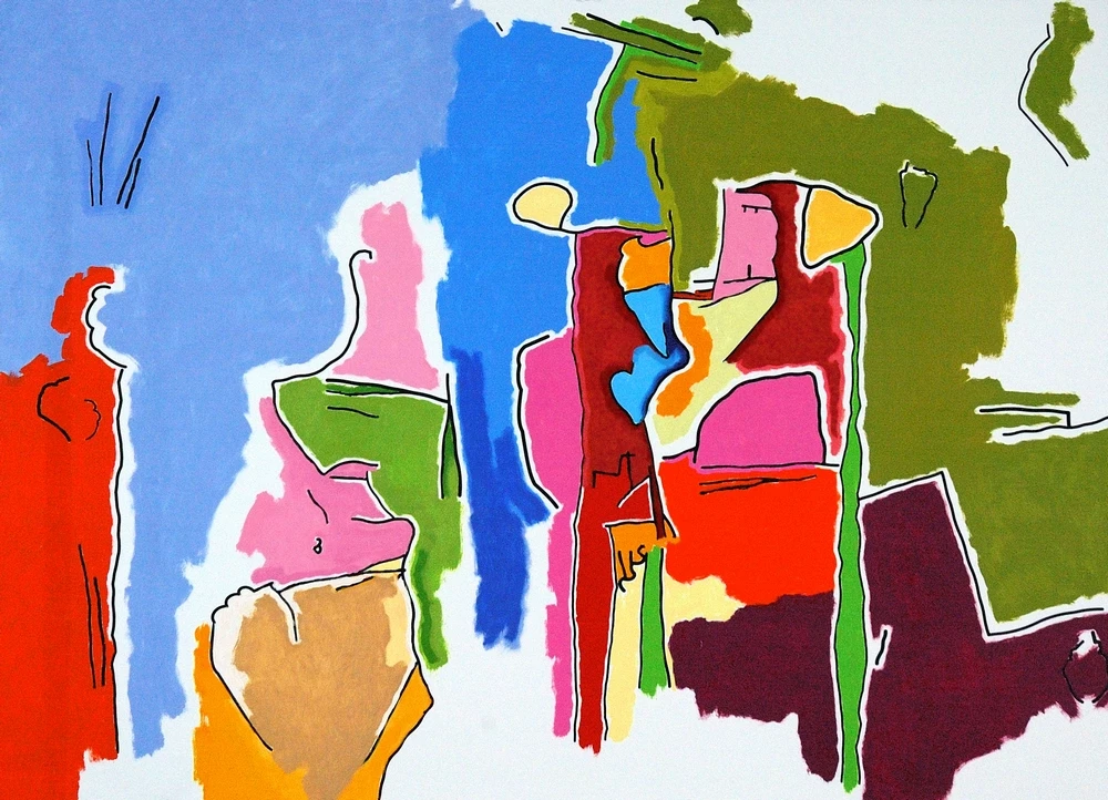 In Zana's Room, an oil over pigment ink on canvas painting by AARON from 2012