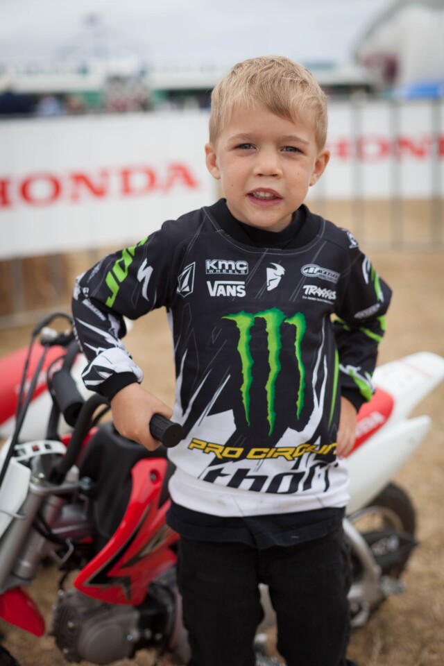 Baylian, who just finished his first motorcycle ride on an XR50