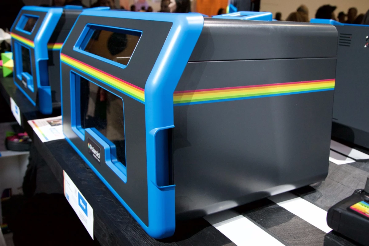 Polaroid's ModelSmart 250S 3D printers lined up at CES 2016