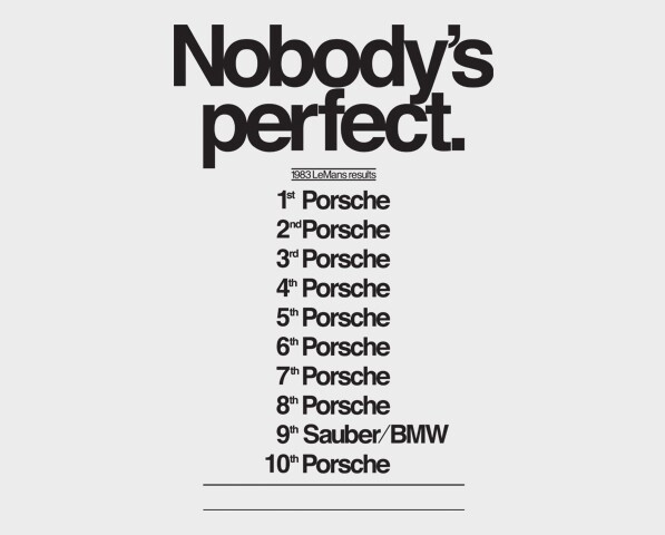 The 1982 Porsche 956 won the 1983 Le Mans in thrilling fashion, enabling Porsche to create one of the most famous motorsport promotional posters of all-time.