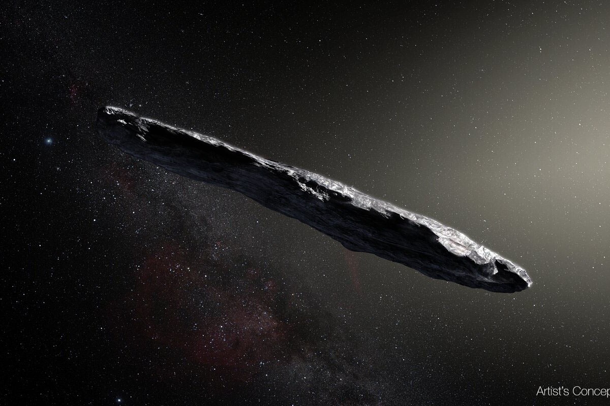 Artist's impression of the asteroid ‘Oumuamua, also known as A/2017 U1