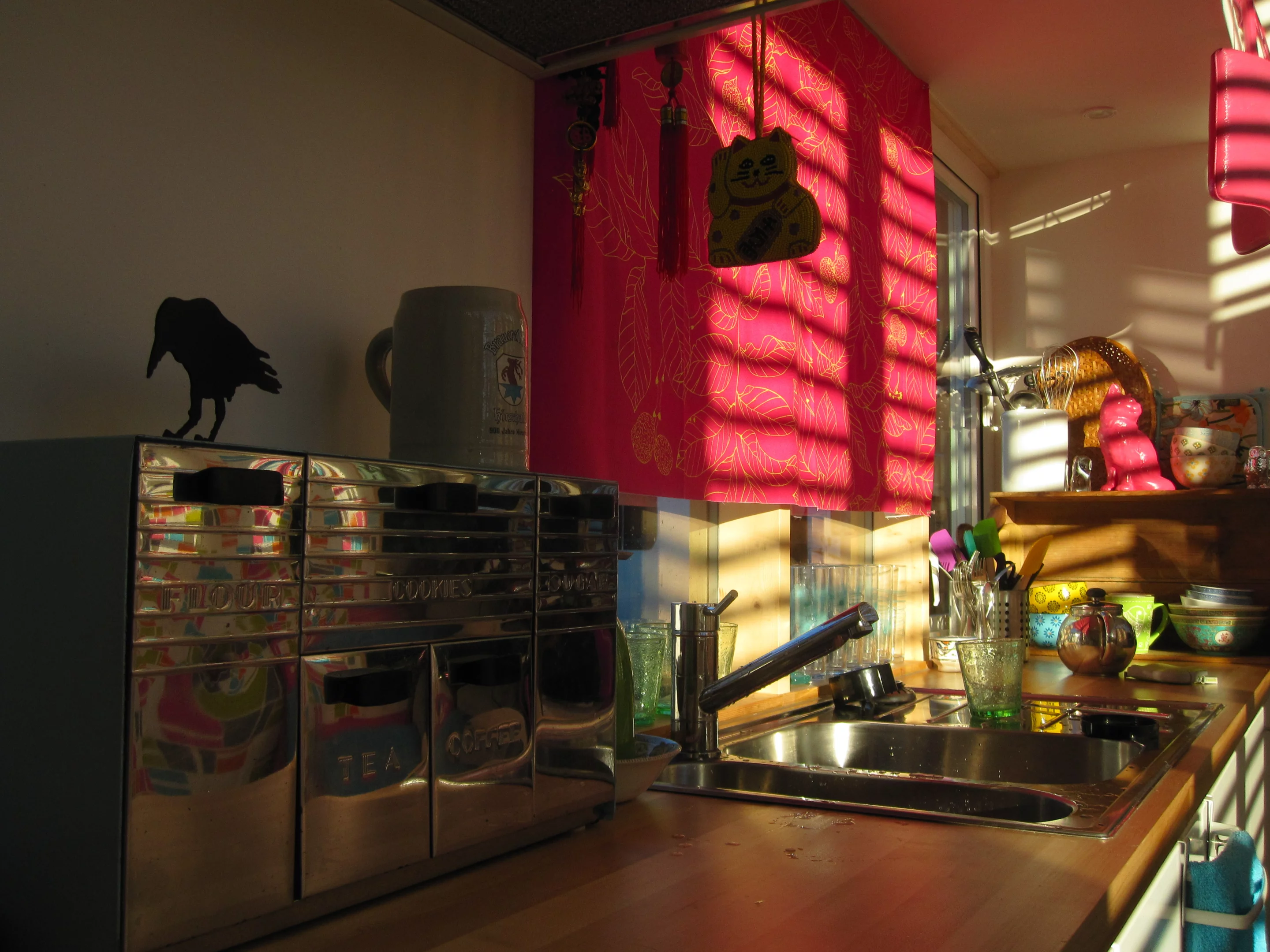 An on-demand propane heater provides hot water (Photo: Isabella Mori)