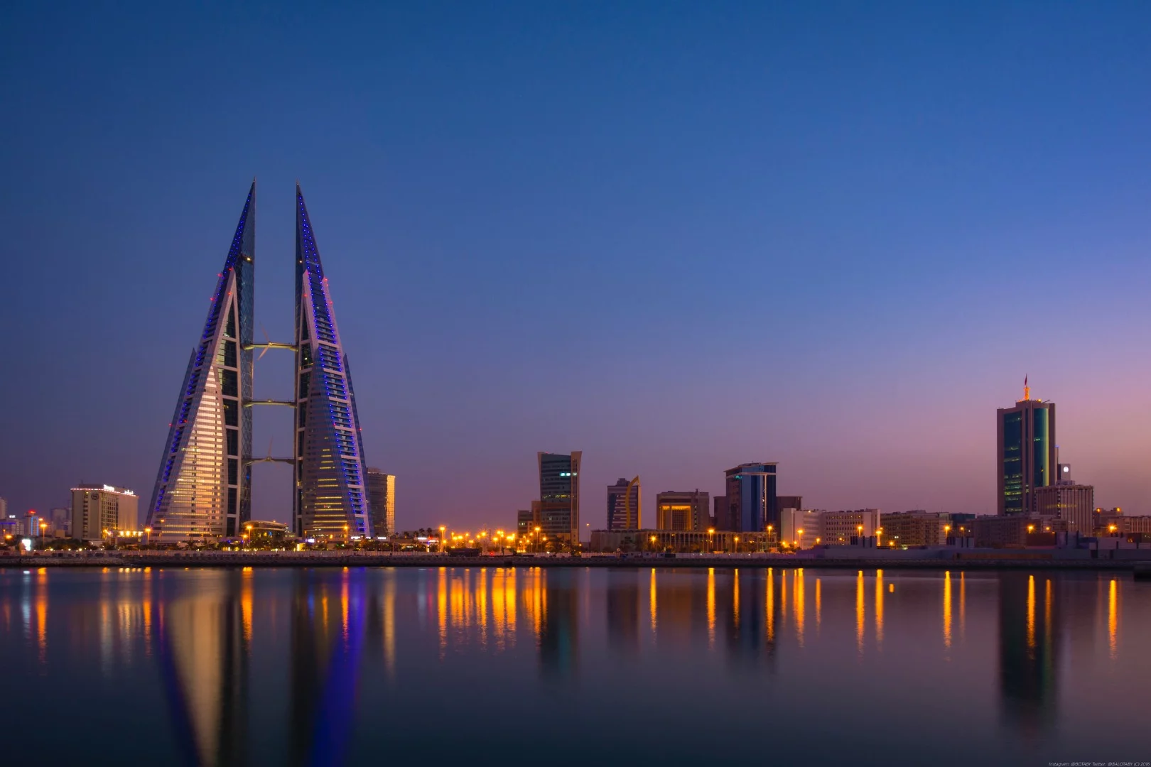 Completed in 2008, the Bahrain World Trade Center incorporates wind turbines in between its two towering spires