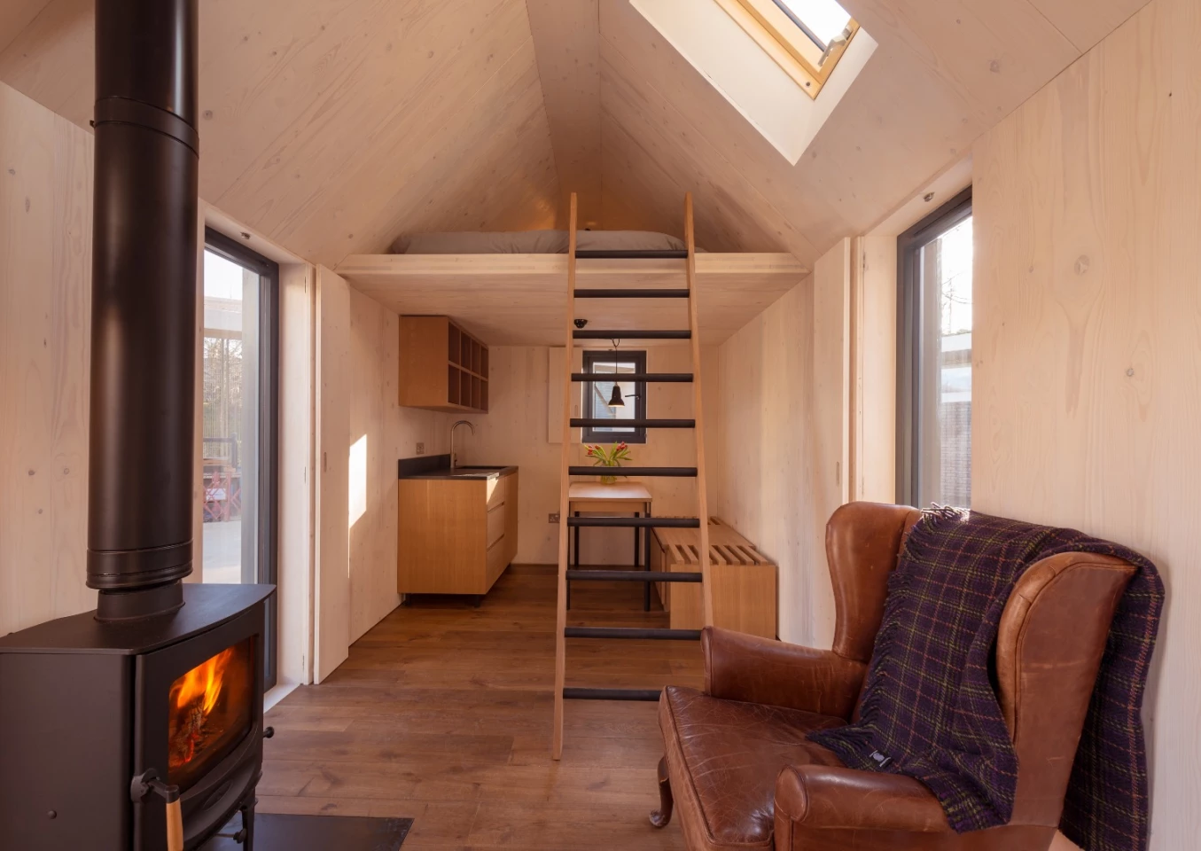 The Artist Bothy has a total floorspace of 12.25 sq m (131 sq ft)