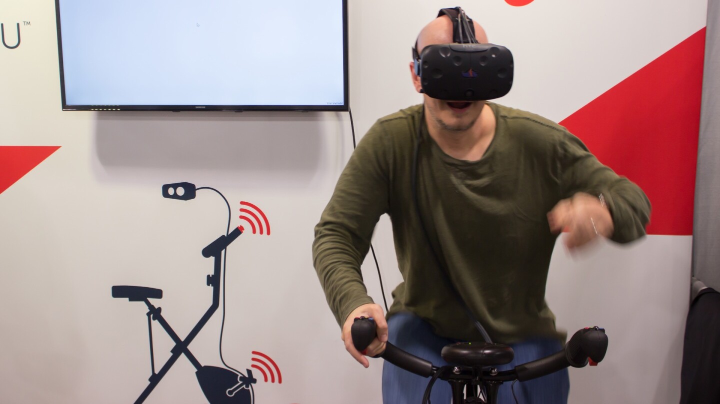 The VirZoom virtual reality exercise bike