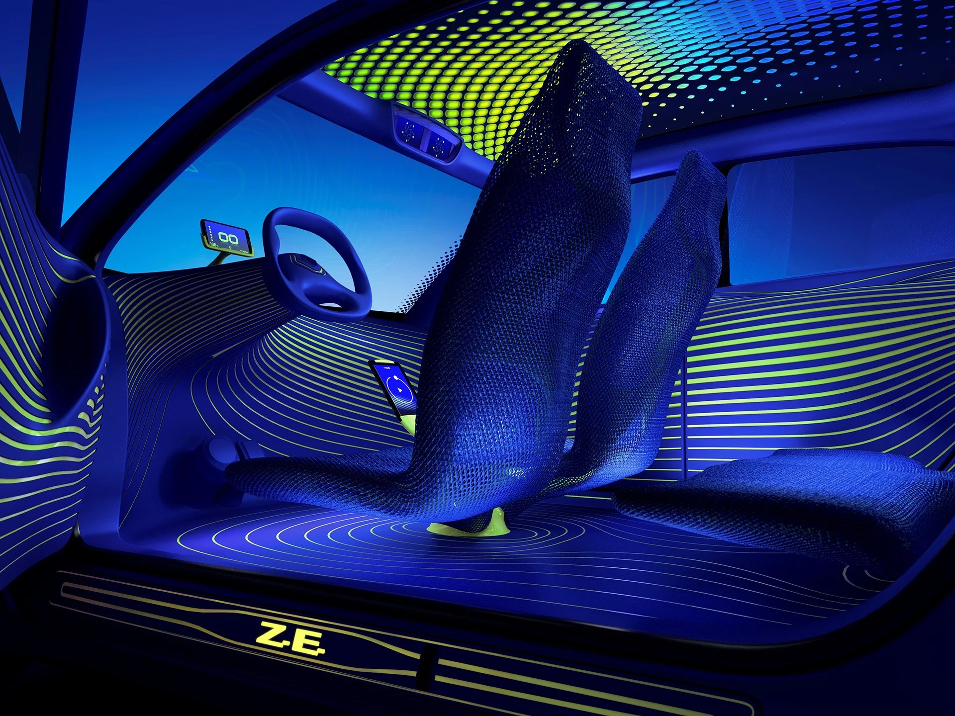 Ultra-lightweight seats, upholstered in lightweight 3D woven textiles are both waterproof and flame resistant