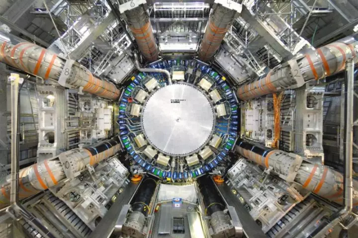 The inside of the ATLAS collider chamber at CERN