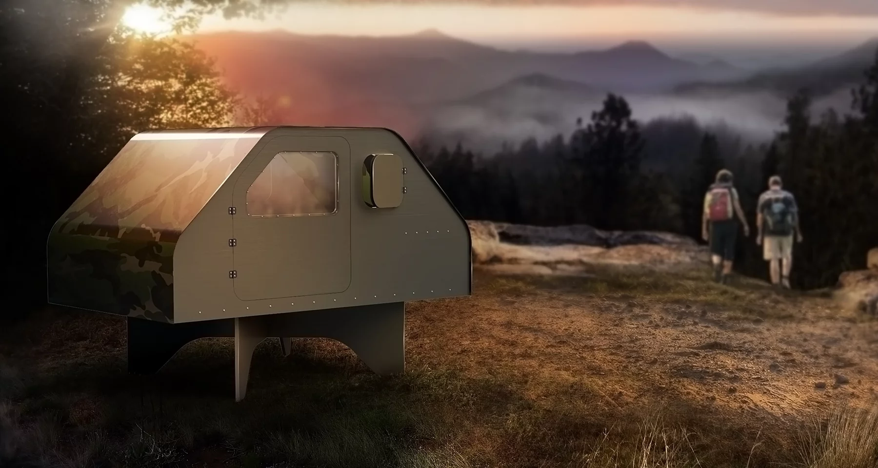 The Duffy Shelter is raised up on its legs to eliminate cold or damp from the ground seeping inside