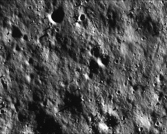 The surface of the Moon, as seen by the Chandrayaan-2 from a distance of 100 km