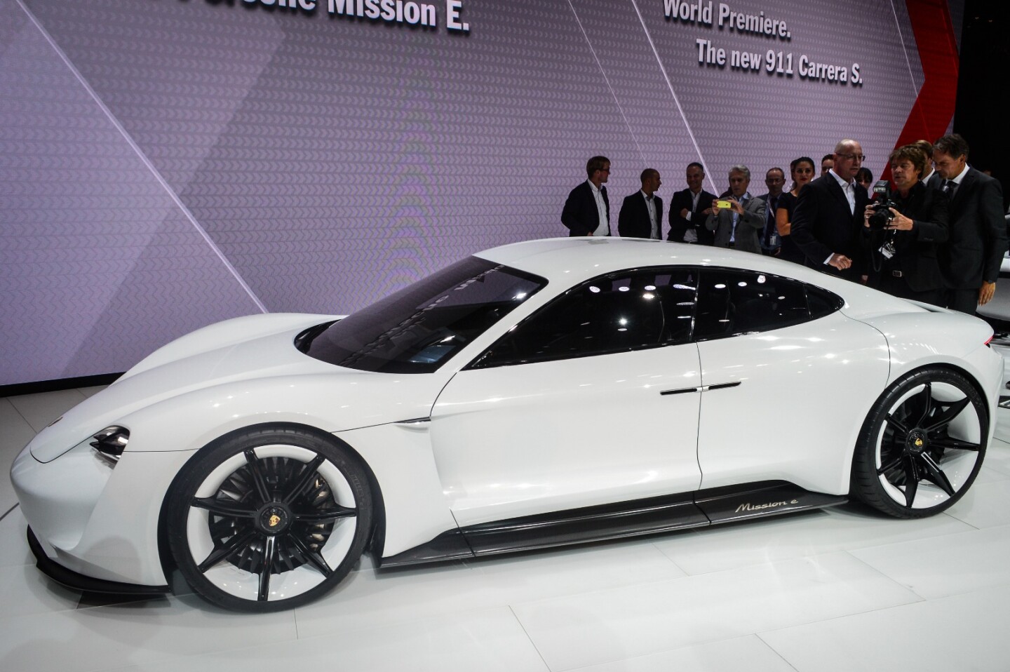 Porsche's Mission E is powered by a 600-hp two-motor electric drive boasting up to 311 miles (500 km) of range