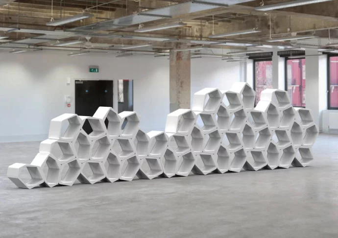 Build can also be used as a partition wall, in a pop-up office space, for example