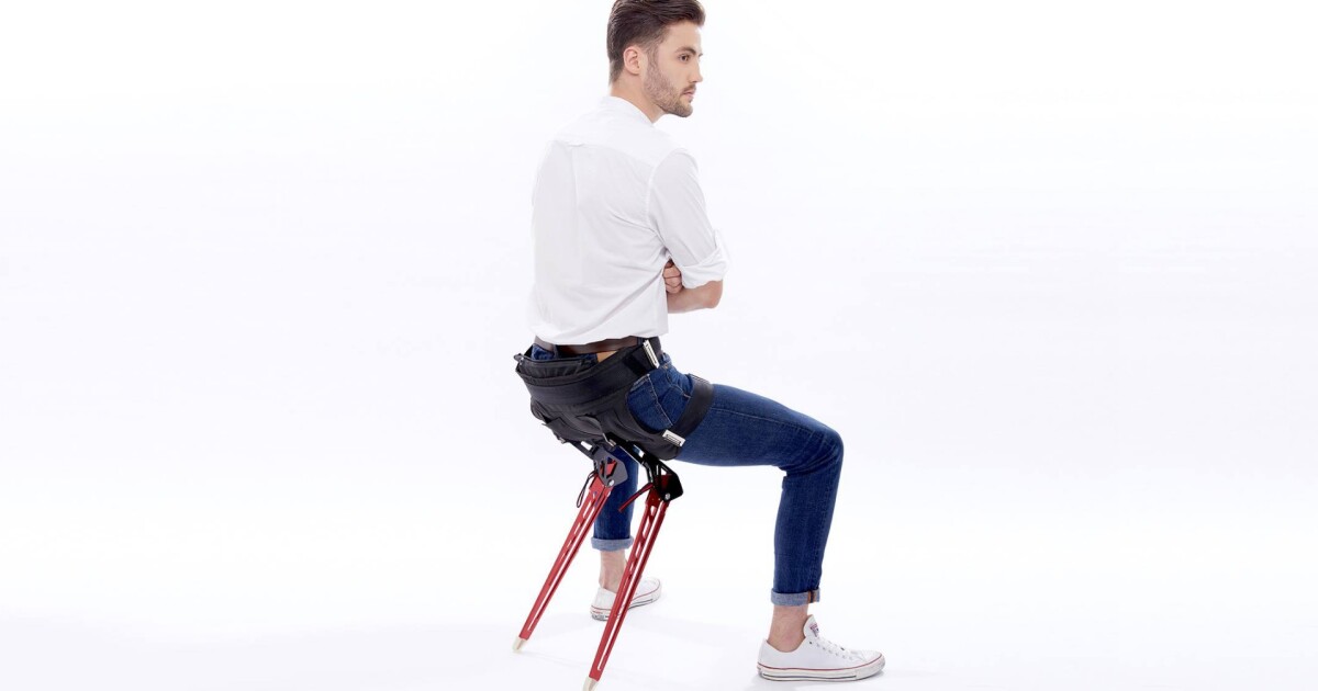 Lex folding wearable chair lets you take a seat anywhere