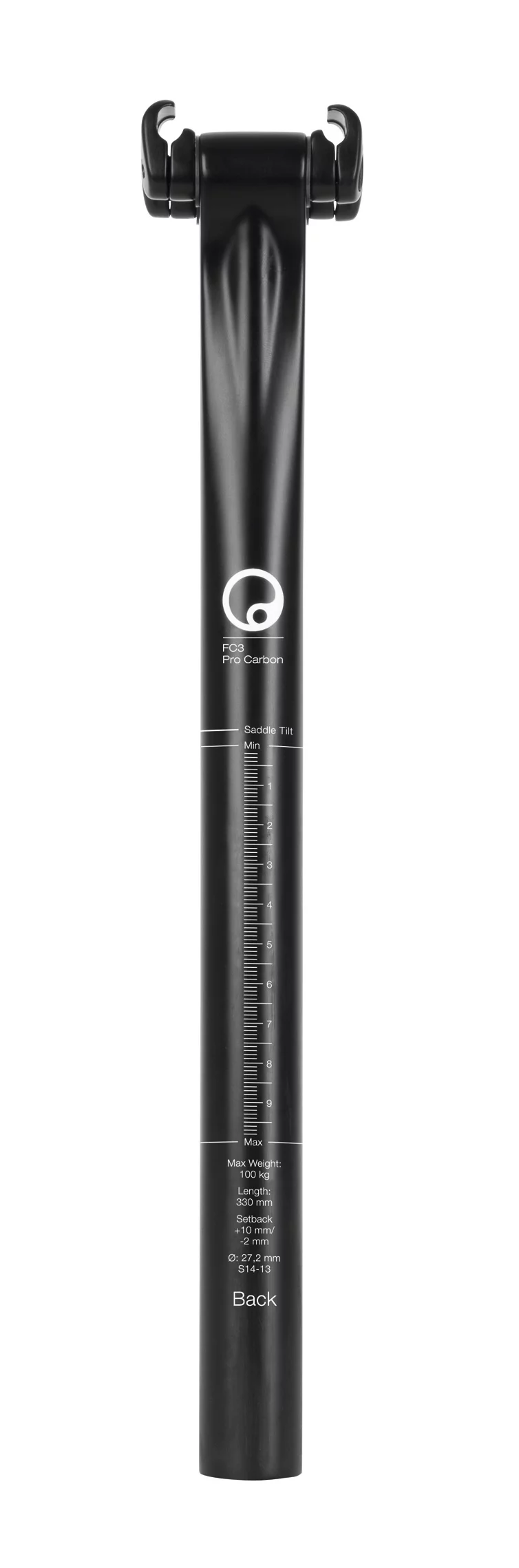 A rear view of Ergon's CF3 Pro Carbon seatpost