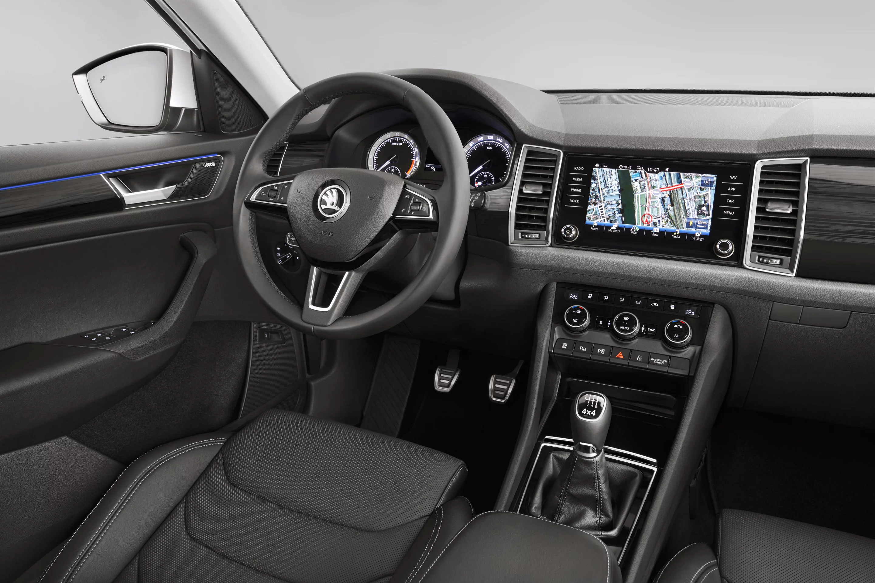 There's a stick shift available on the Kodiaq