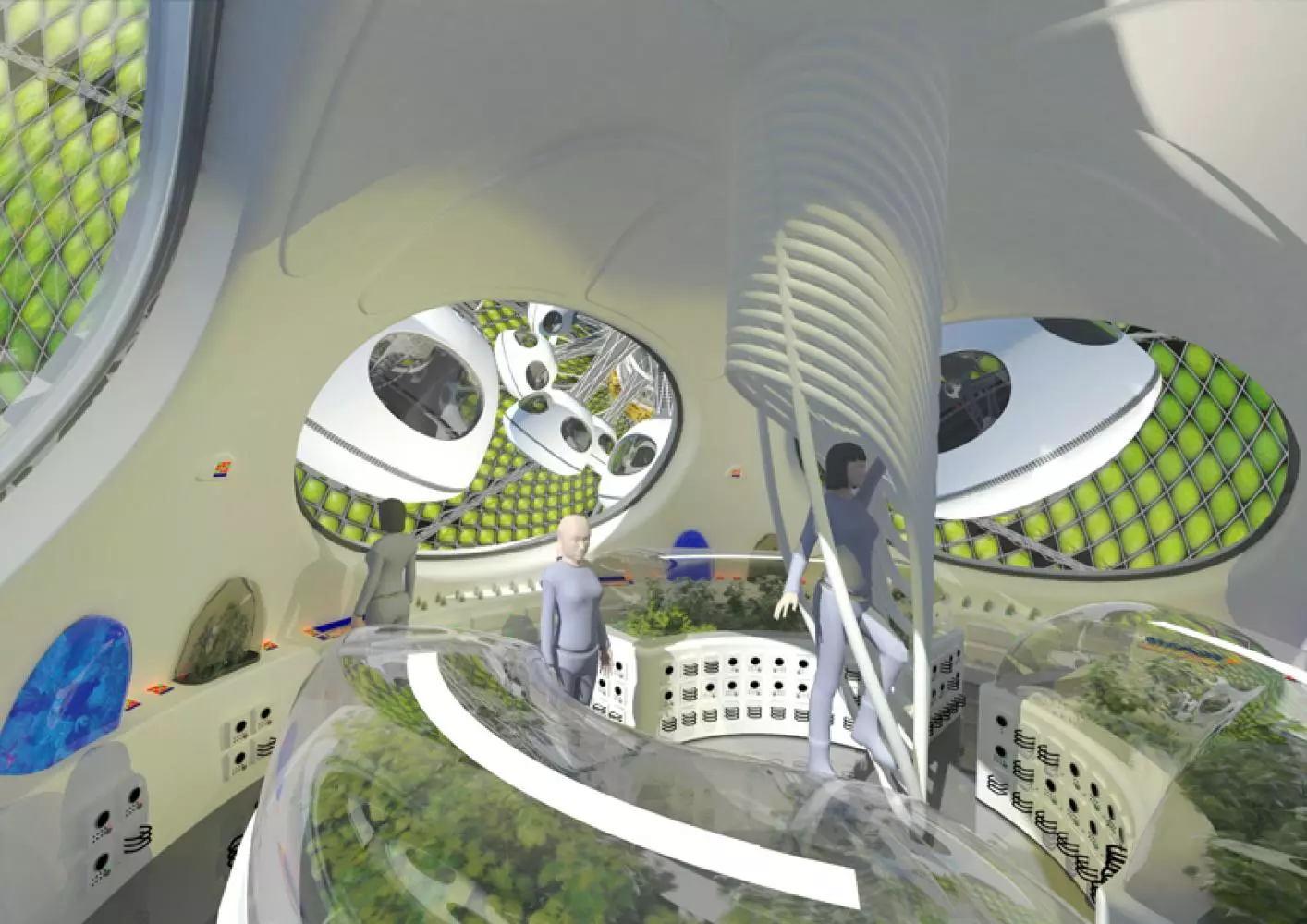 Winner of the Coup de Coeur (or judge’s favorite) in the Innovation and Architecture for Space category is SOLAR SPORE an extraordinary concept that imagines a power station using eukaryotic microalgae to produce electrical energy, oxygen and hydrogen