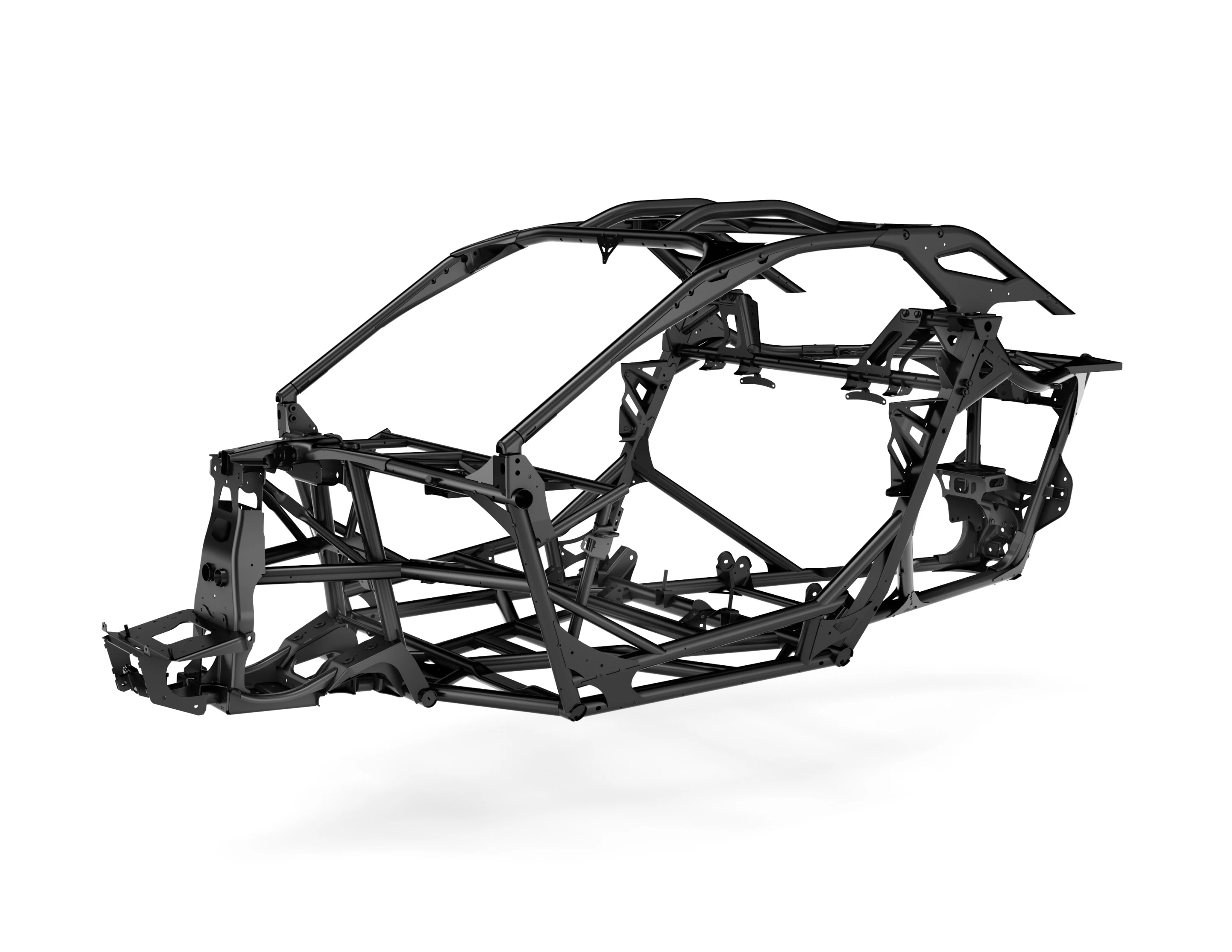 The structure of the Can-Am Maverick R is based on similar cage designs from other SSV models in Can-Am's