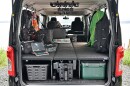 Bed set-up with under-bed cargo and optional storage racks and bars