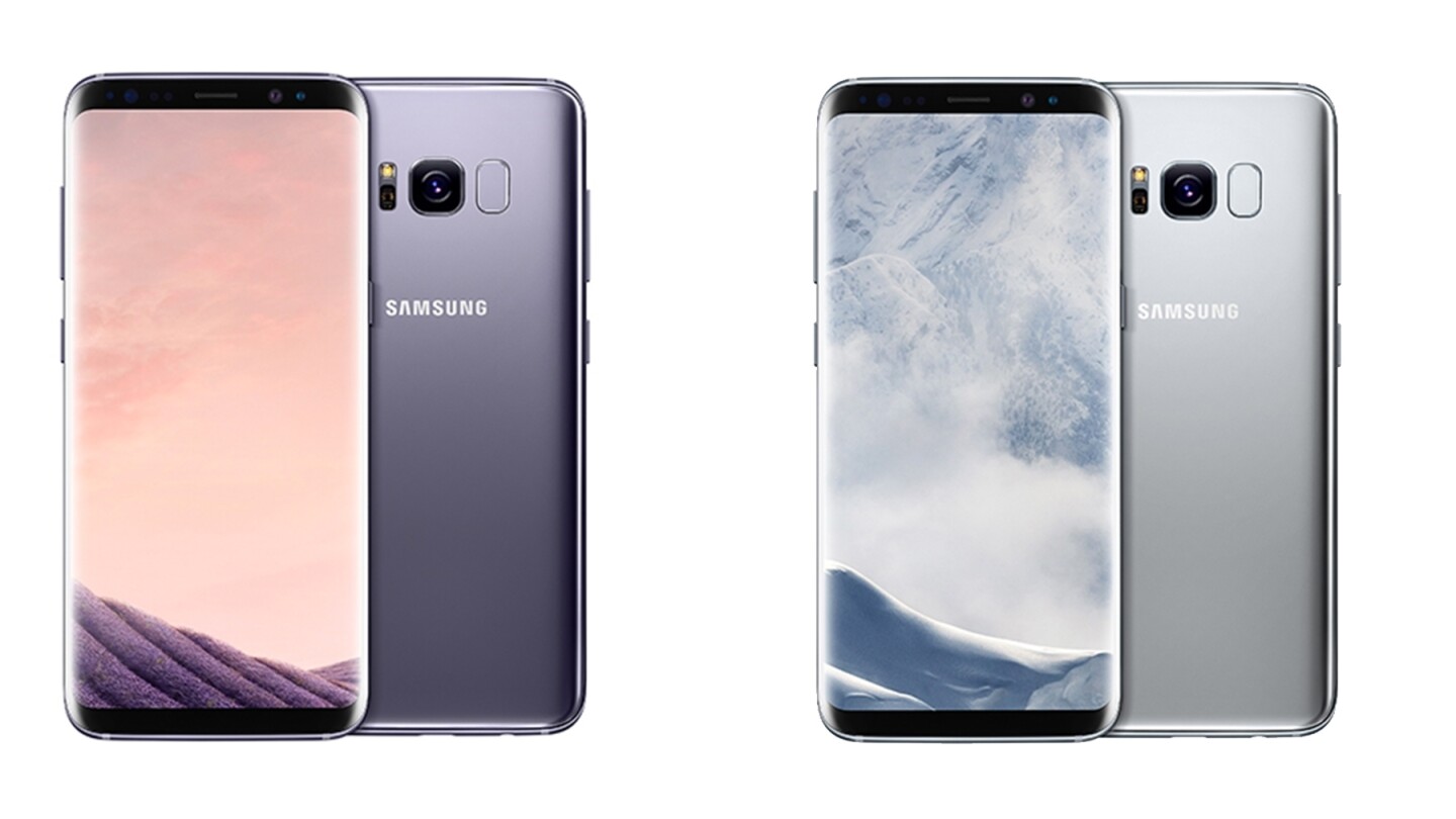 Galaxy S8 in violet and silver