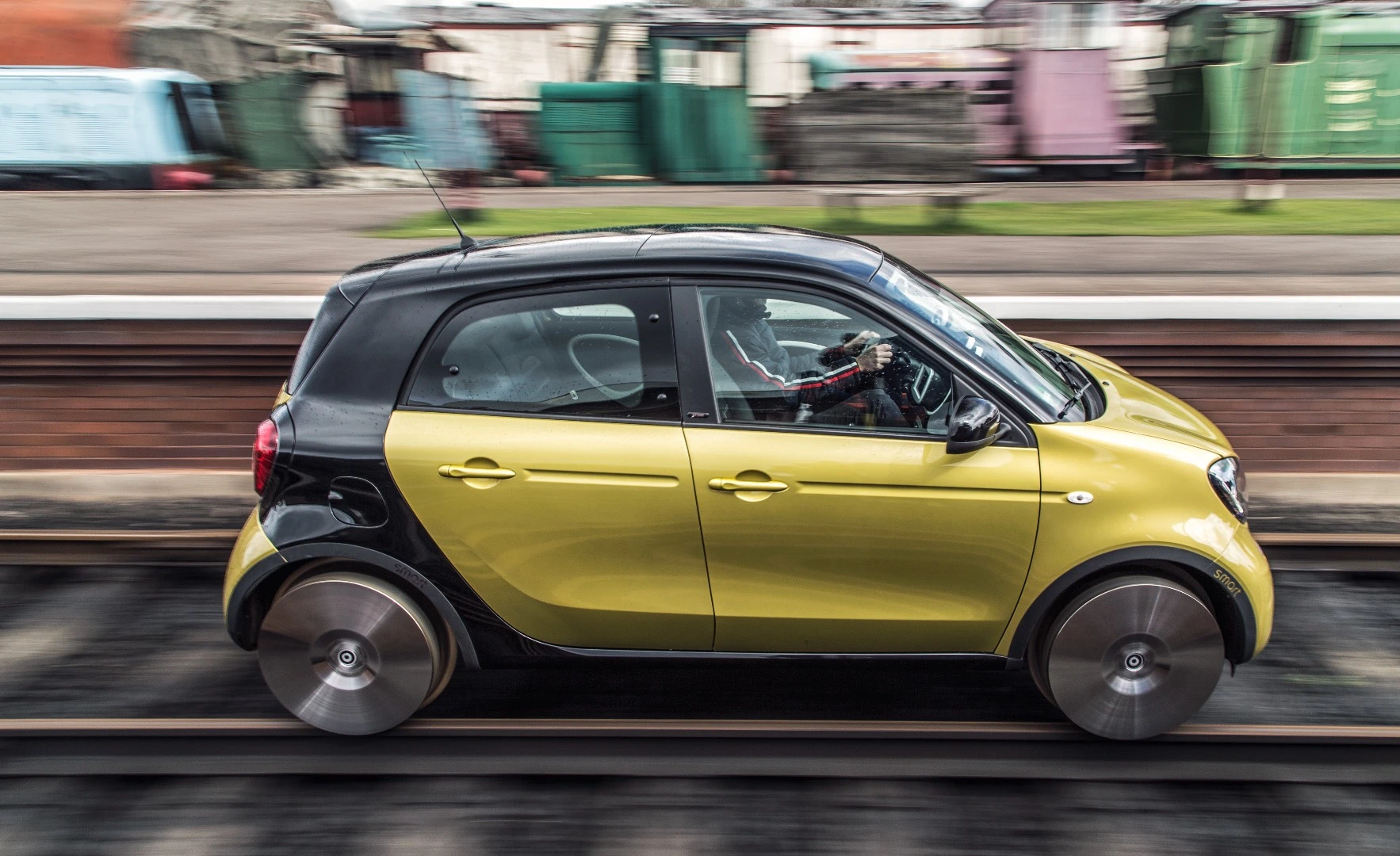 The Smart Forrail had a licensed train driver behind the wheel during testing