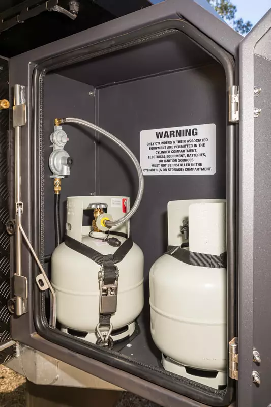 Offtrax integrates the LPG and hookups neatly for convenient use