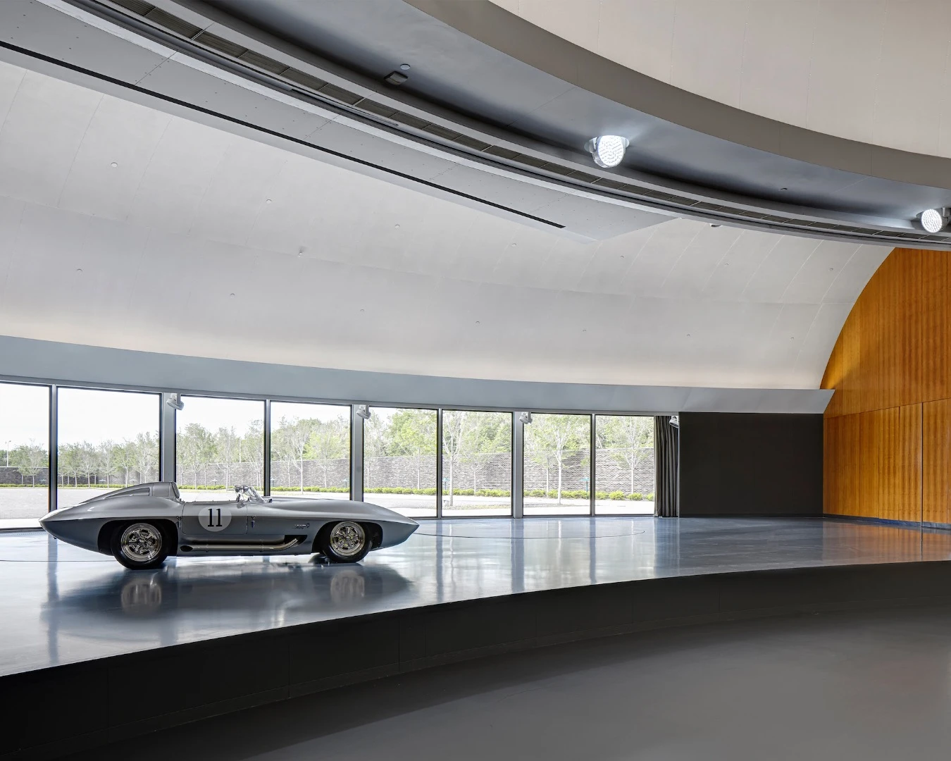The The General Motors Design Auditorium was originally designed by Eero Saarine