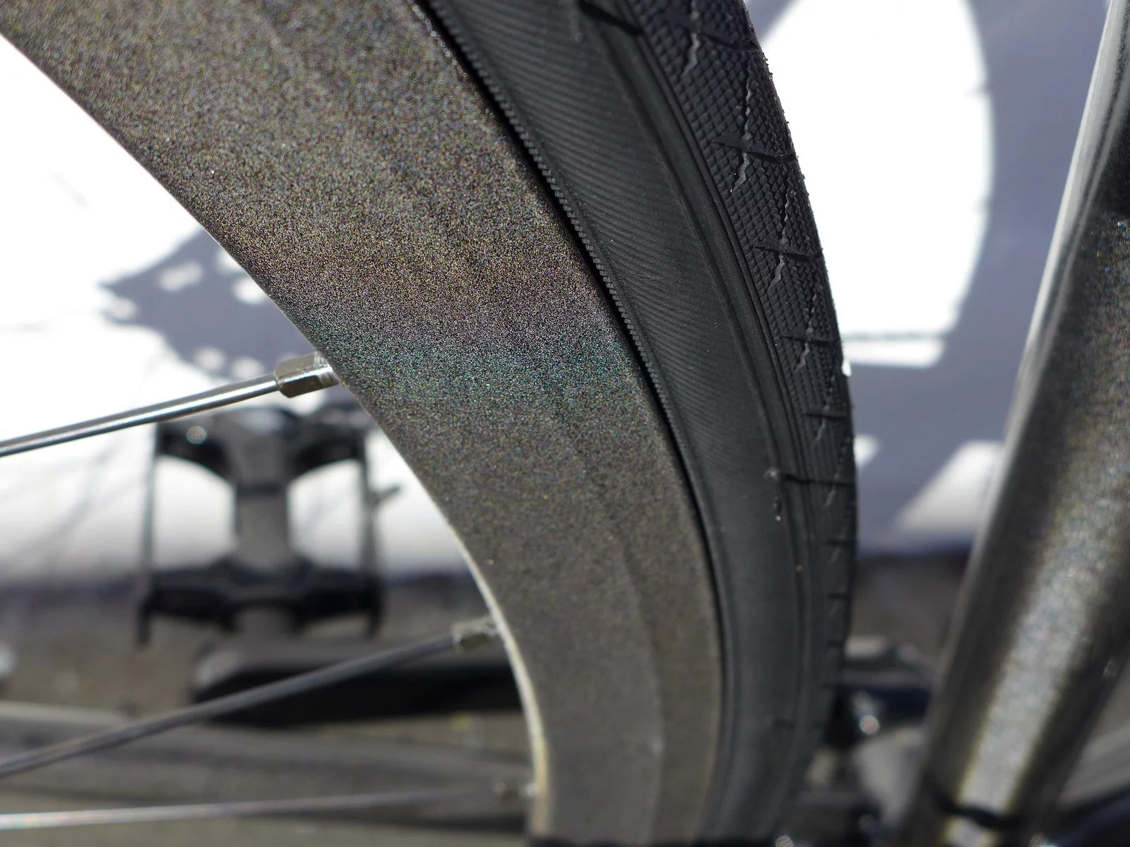 By day, there's just a slight sheen to an otherwise black or silver finish to the Lumen's wheel rims