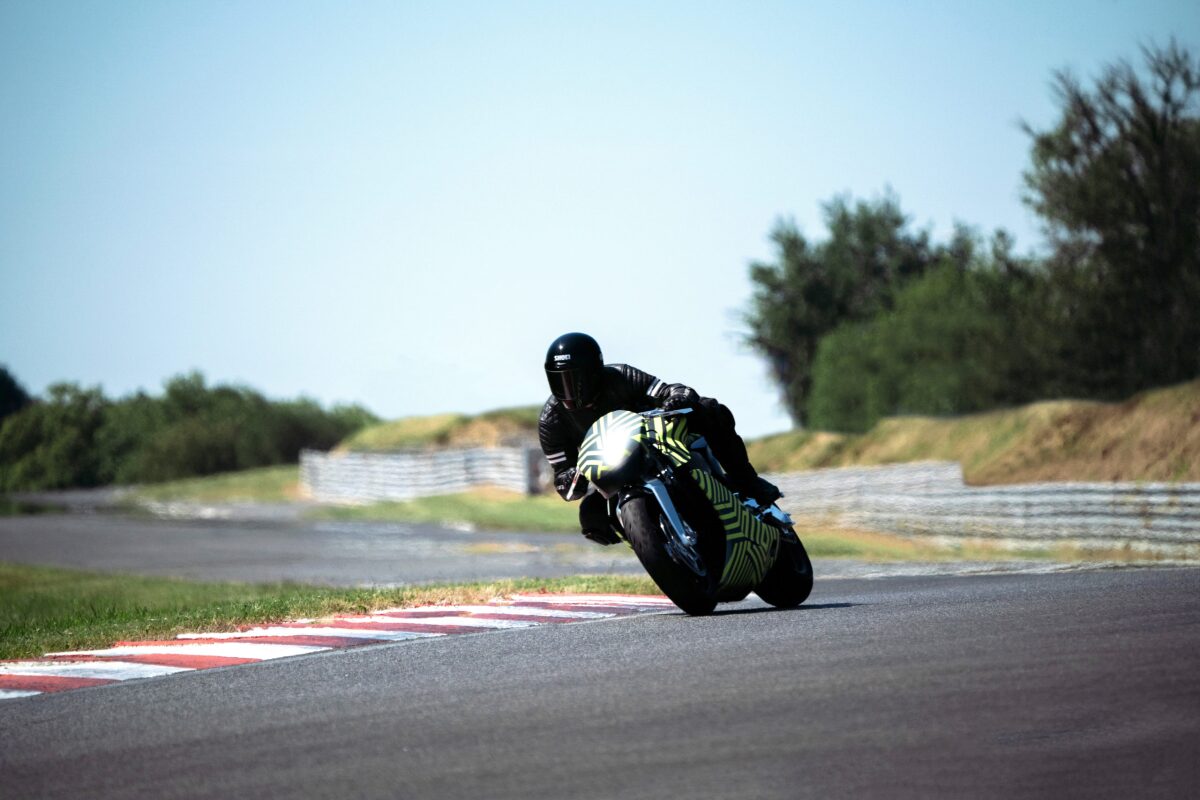 The Aston Martin AMB001, featuring its 180-horsepower turbocharged Brough Superior motor, is out on track testing