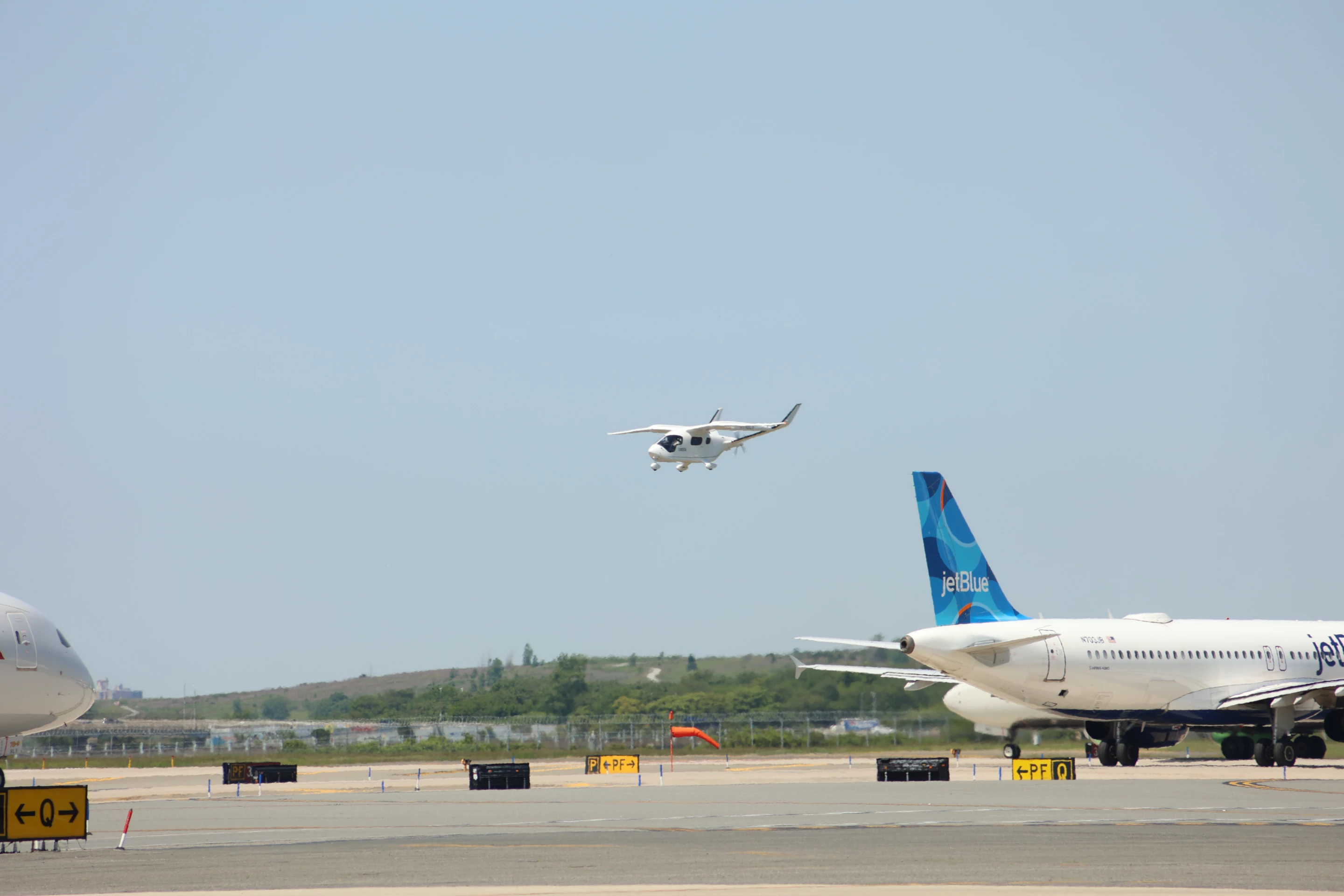 The ALIA electric CTOL aircraft coming in to land at JFK International on June 3, proving that "advanced air mobility is not some future concept, it's here"