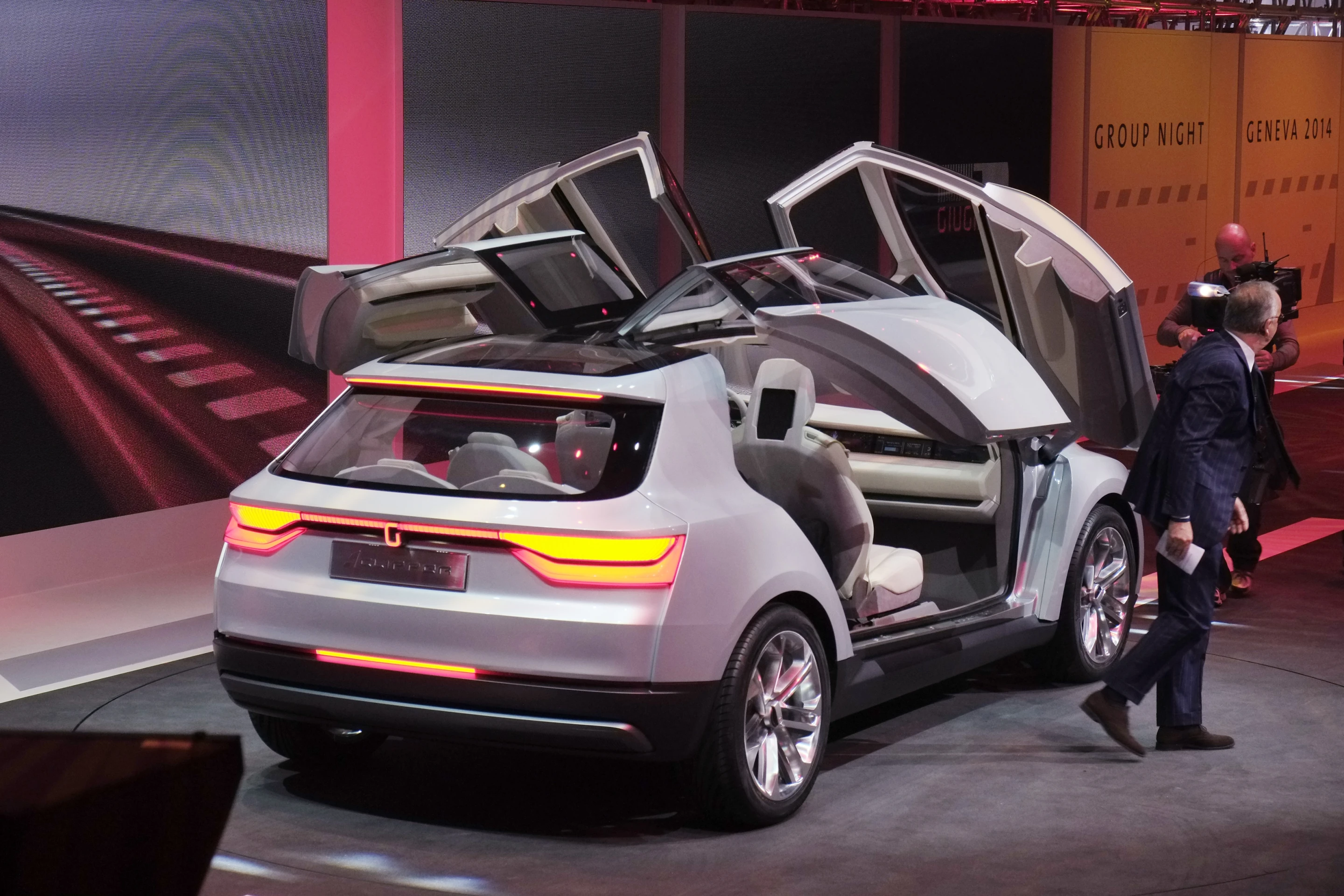 The Italdesign Giugiaro Clipper's doors opening