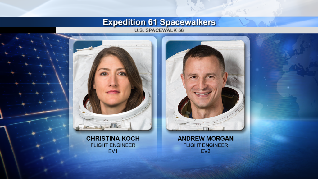 Astronauts Christina Kock and Andrew Morgan