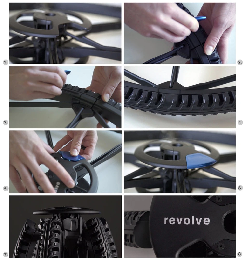 What Mocellin has achieved with the Evolve folding modular wheel has eluded designers since the idea of folding bicycles and wheelchairs was first conceived