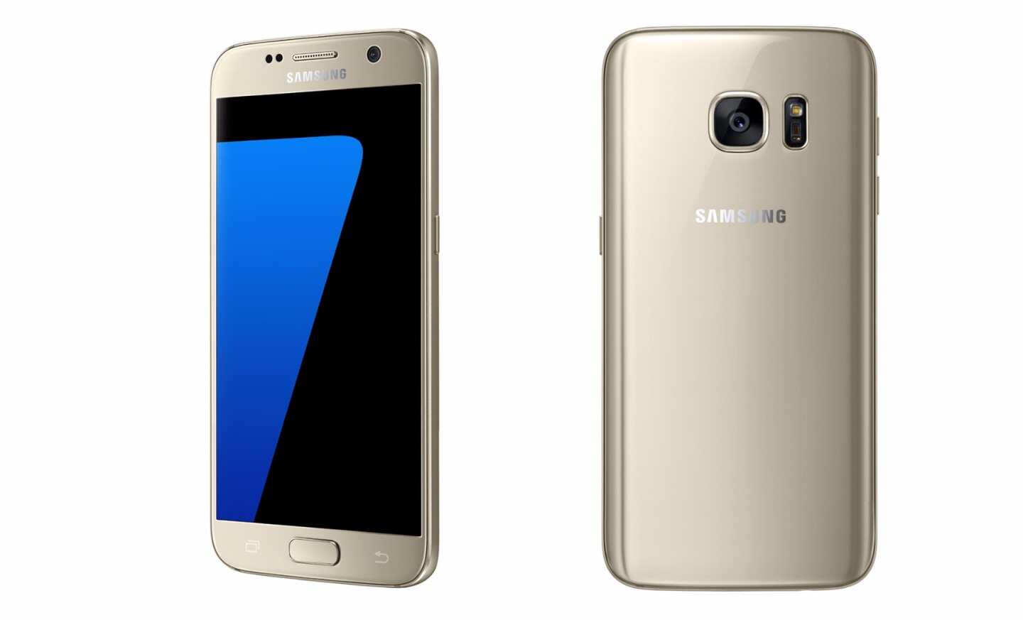Front and back of the standard Galaxy S7