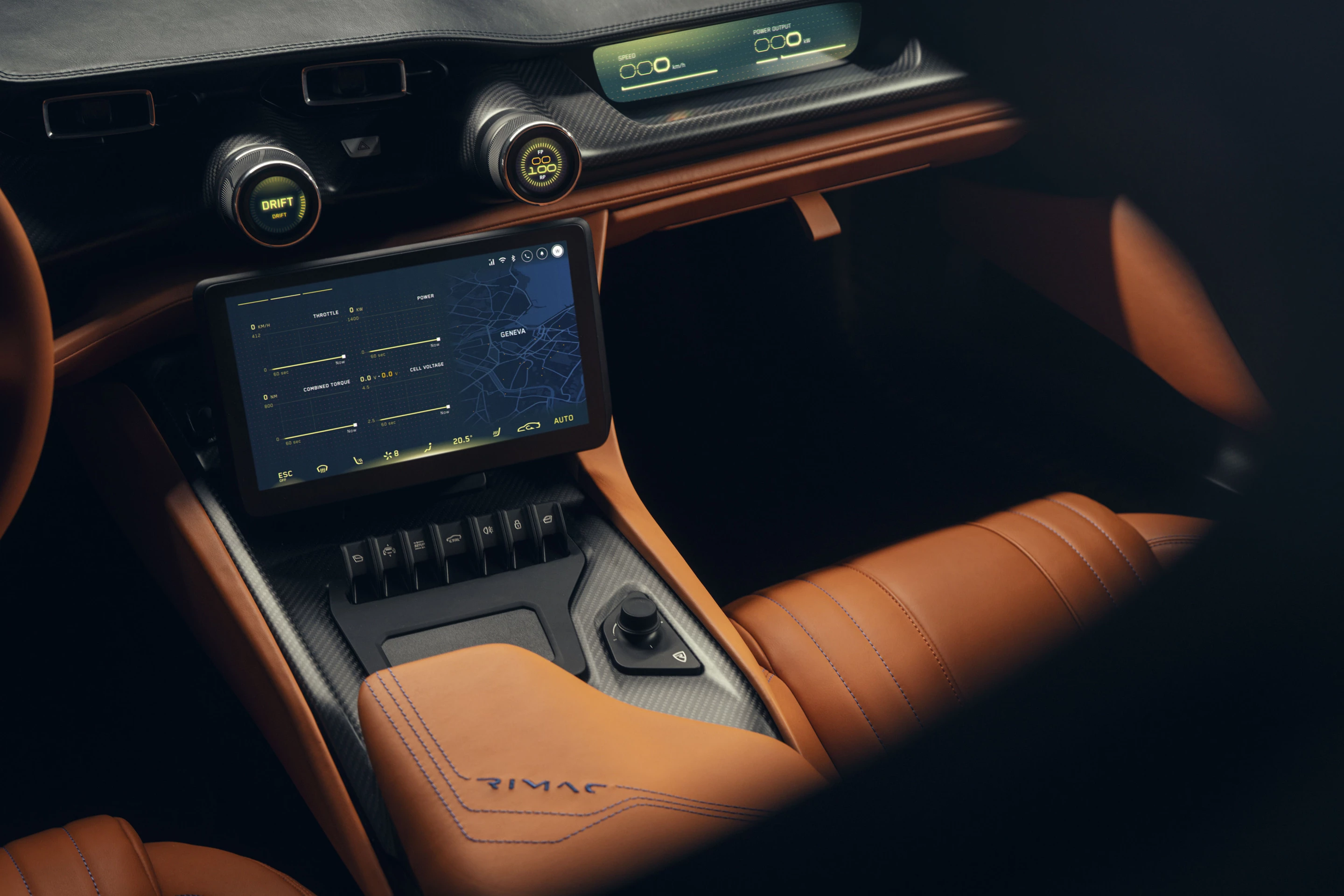 Rimac gives the Nevera cockpit an interesting mix of digital and physical control