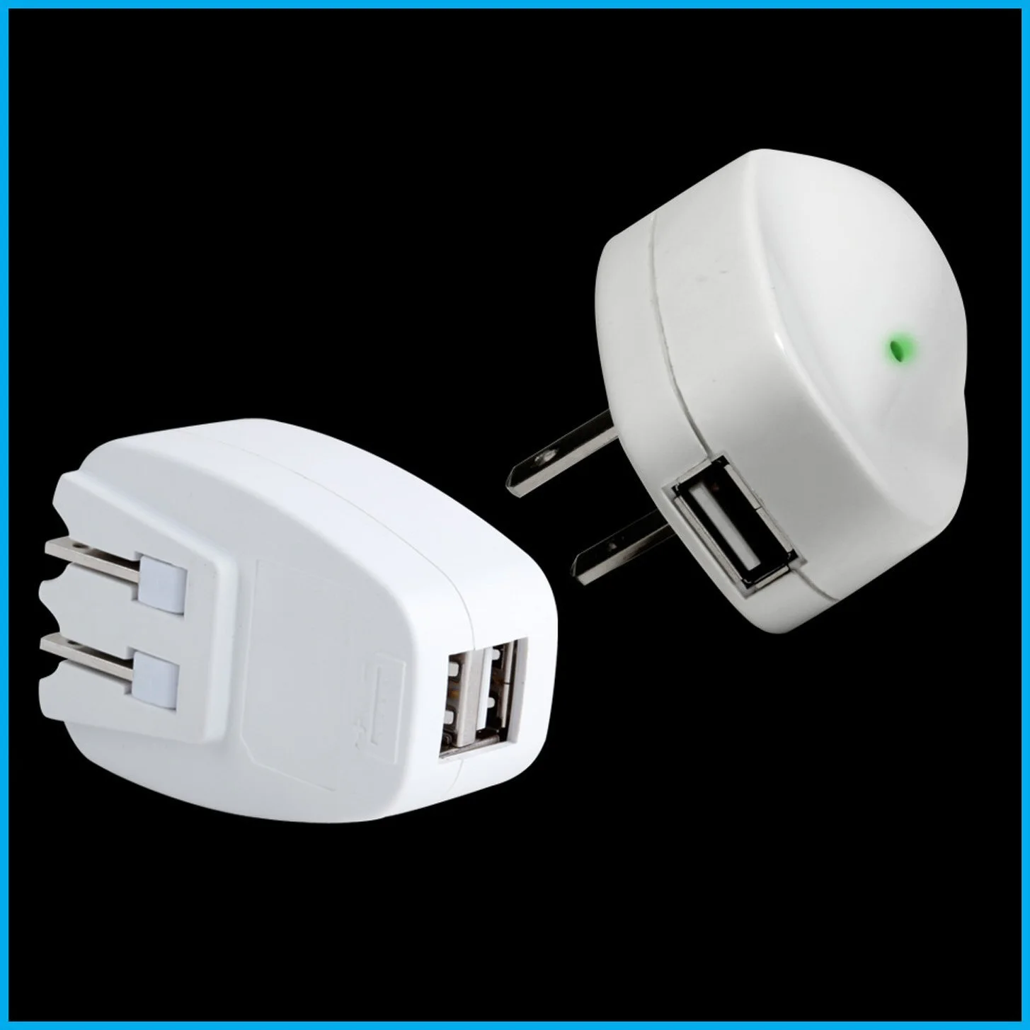 The device's charger is available in single or double USB port varieties