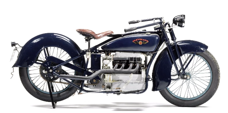 Bought as a "basket case" from a California dealer, this rare Cleveland 4-45 four was first registered in the UK in 2004. The vendor is its only recorded owner and it is believed that Harley-Davidson and Indian parts were used in its restoration.
