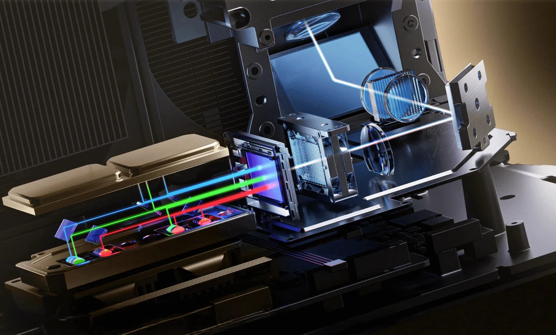 The light source gives each of the red, green and blue colors its own laser, which combine to put out 1,800 lumens with 91% brightness uniformity and Delta E accuracy of 0.85