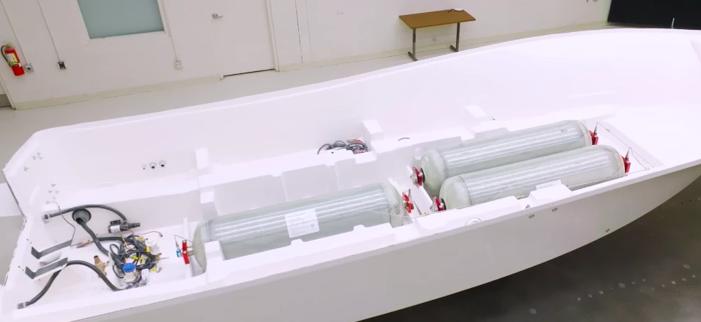The prototype hydrogen boat coming together
