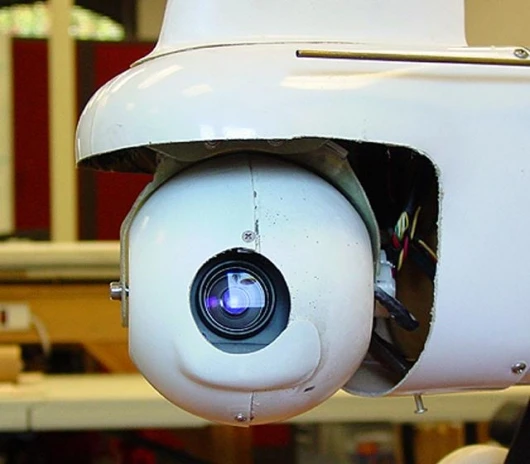 Bat 3 Gimbal turret with Sony HAD camera mounted. Optional IR camera fits inside same turret along with color video camera.