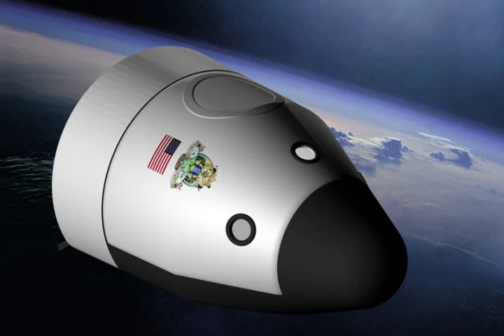A depiction of Blue Origin's Space Vehicle