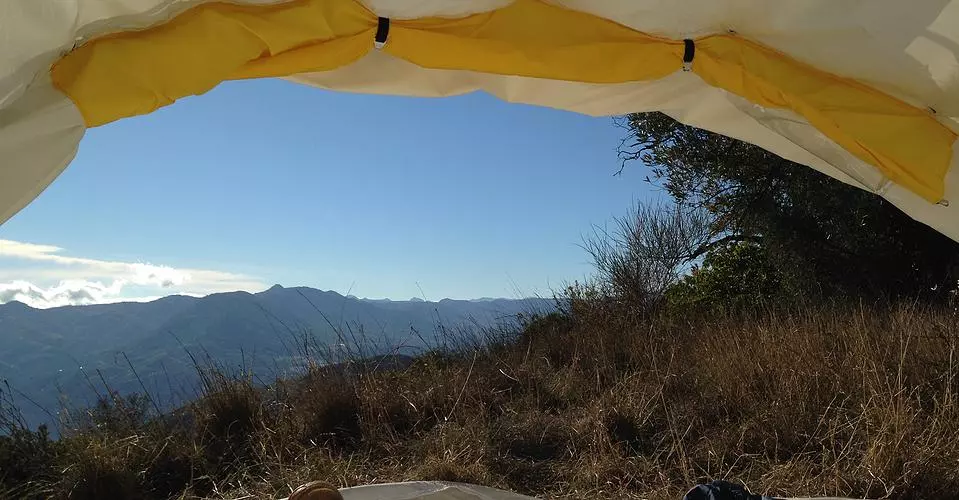 Enjoying views like these from under the tent roof is what the Mollusc design is all about