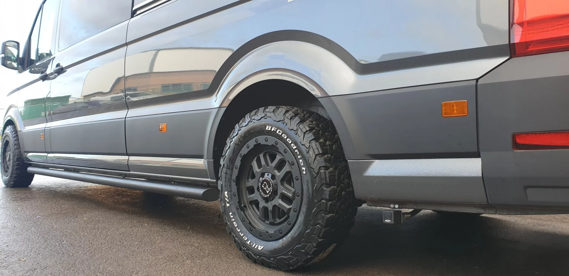 There's no mention of 4Motion all-wheel drive, but Mclaren gives the Savage extra grip courtesy of BFGoodrich all-terrain tires