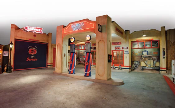 Route 66 Gas Station. Expected to bring US$25-40,000 this replicates the gas station that Henry Klusman built in 1917 on historic Route 66 in California. It includes a full compliment of related collectibles.