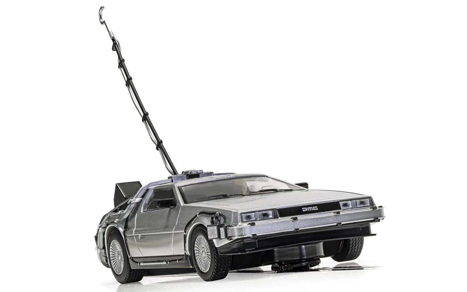 The DeLorean from Back to the Future comes with a detachable lightning rod conductor